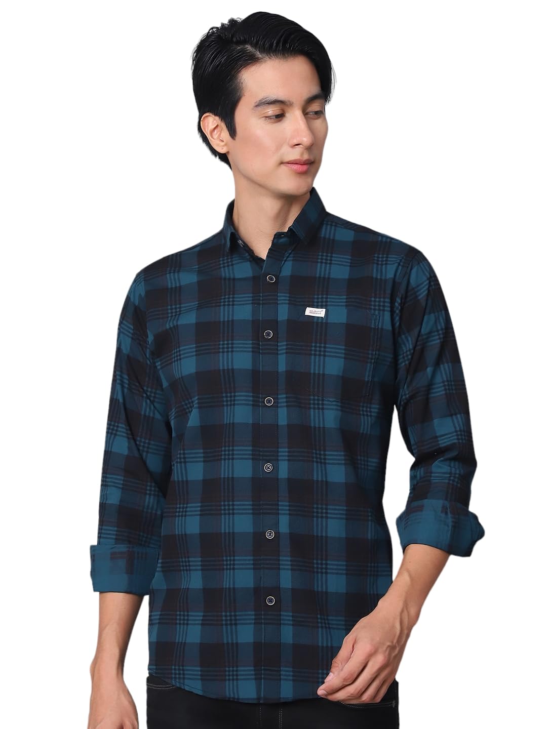 majestic man Comfort Cotton Slim Fit Checked Casual Shirt for Men-picture-23