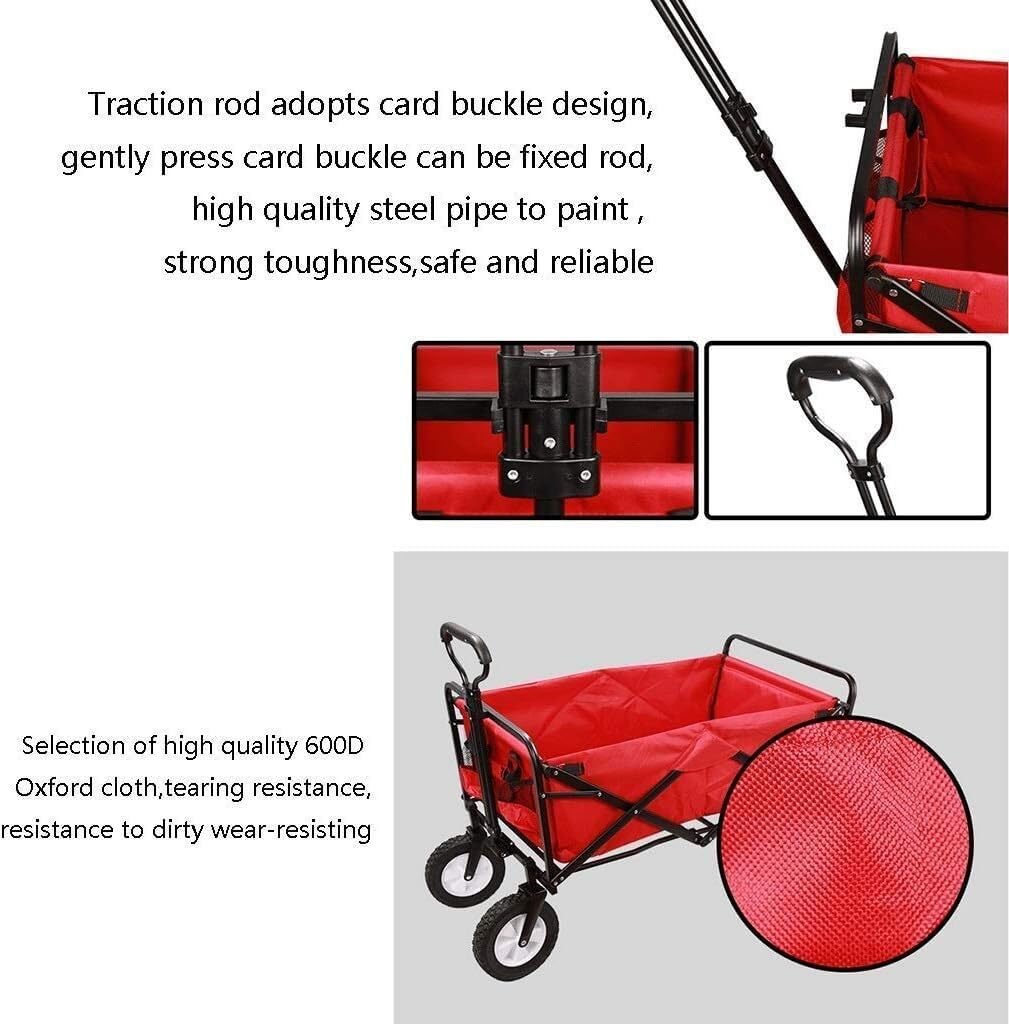 Carrito utilitario portátil – Carrito de jardín plegable resistente para uso al aire libre, carrito multiusos de almacenamiento y carrito de compras, apto para familias, ligero y fácil de transportar