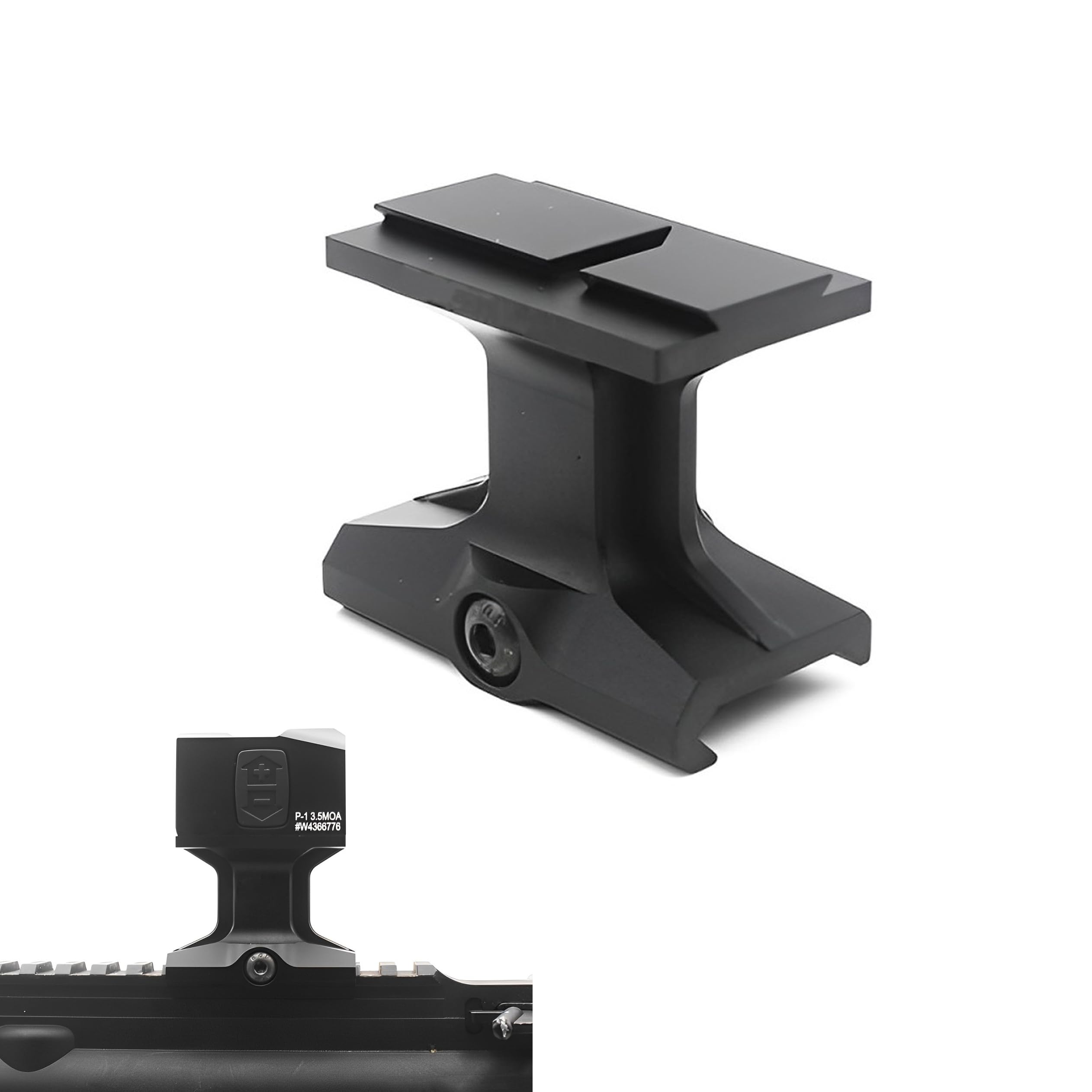 ACRO P1 Optics Scopes Mount for P-1 Red Dot Reflex Sights，REP Style Riser Mount Base 1.93" Centerline Height，Fits for 20mm Picatinny Rail Mounting，for Low-Profile Anti-Snag Design