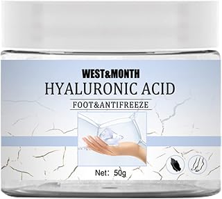 OESTE E MÊS 50g Pomada de ácido hialurônico resistente ao congelamento para pés, hidratante profundo, para restaurar calcanhar rachado e áspero