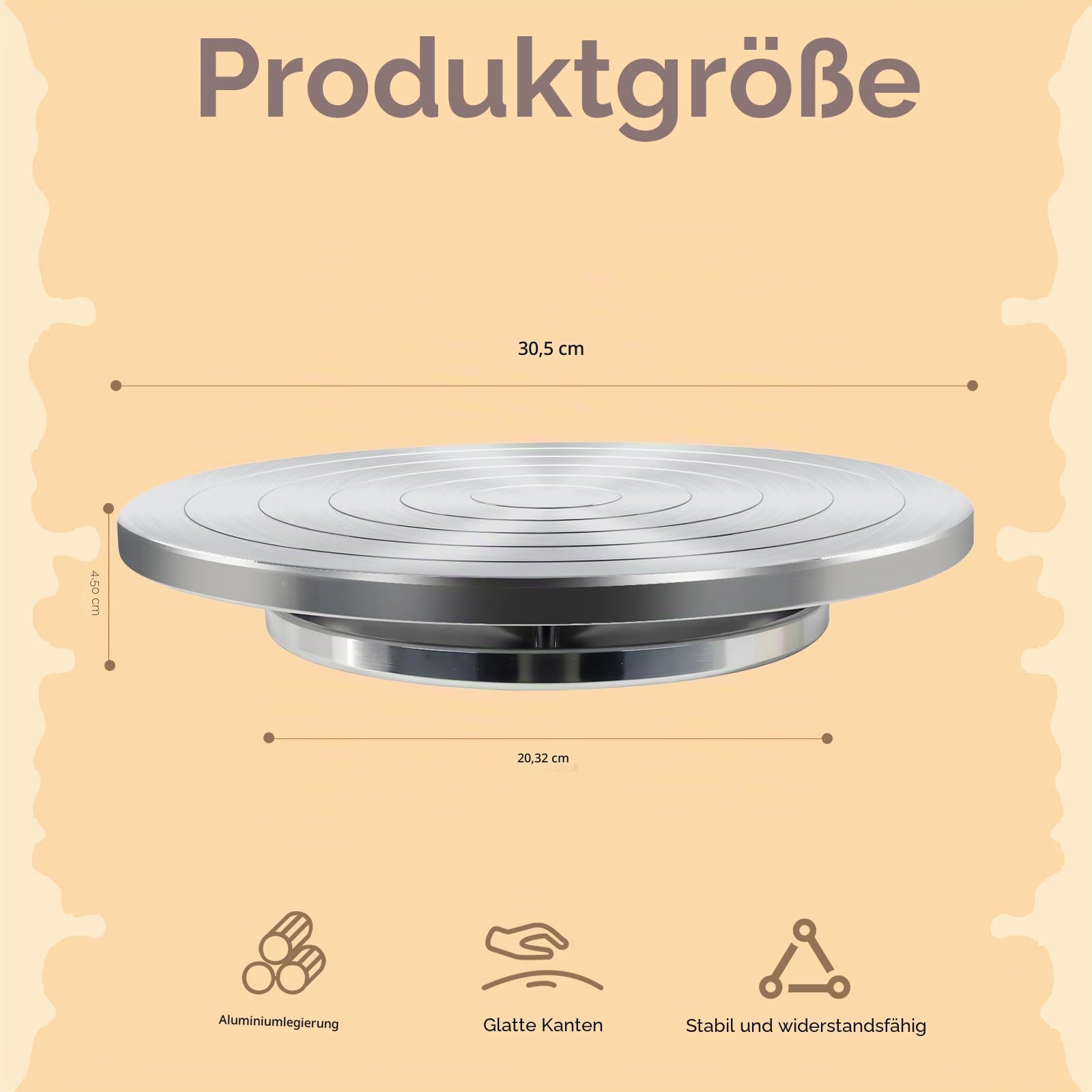 30 cm Doppelseitiges Keramik-Modellierrad für Erwachsene, robustes Aluminium-Bandrad mit Kugellagern, für Keramik, Tonmodellierung, Farbspritzen, Kuchendekoration