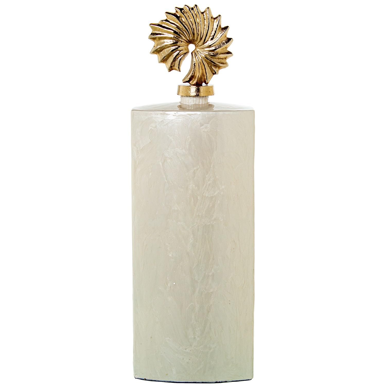 Vase en fer couvercle aluminium doré 65 cm | Solution déco incassable pour grands espaces