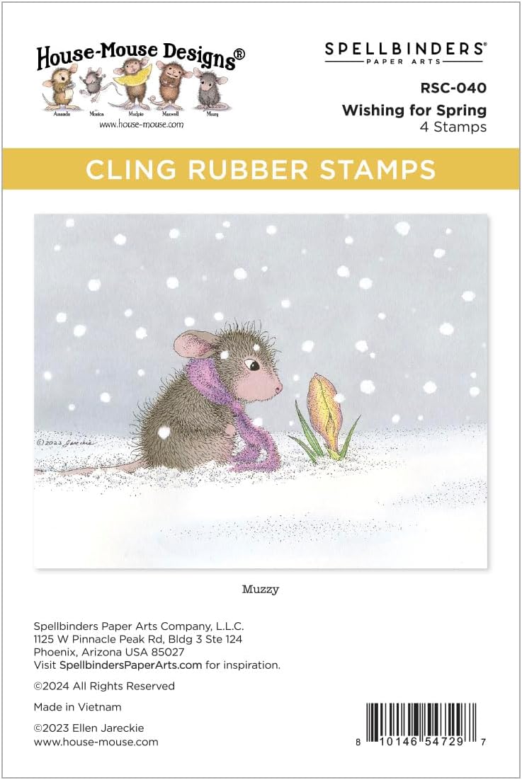 RSC-040 Wishing for Spring Cling Rubber Stamp from The House-Mouse Sweet Moments Collection