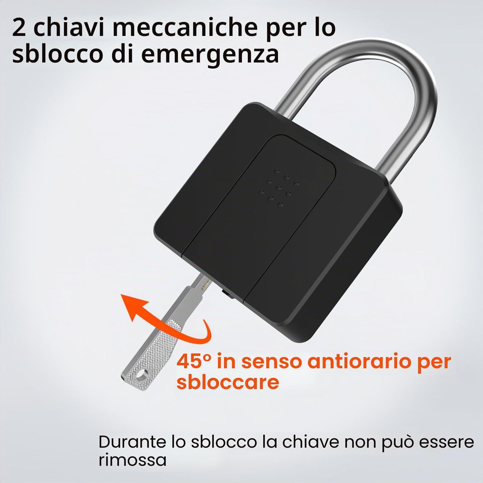 Lucchetto a Impronta Digitale con Chiave, Lucchetto Biometrico con Impronta Digitale Bluetooth, Serratura per Cancello Esterno, Lucchetto Resistente all'acqua per Cancello Esterno, Magazzino