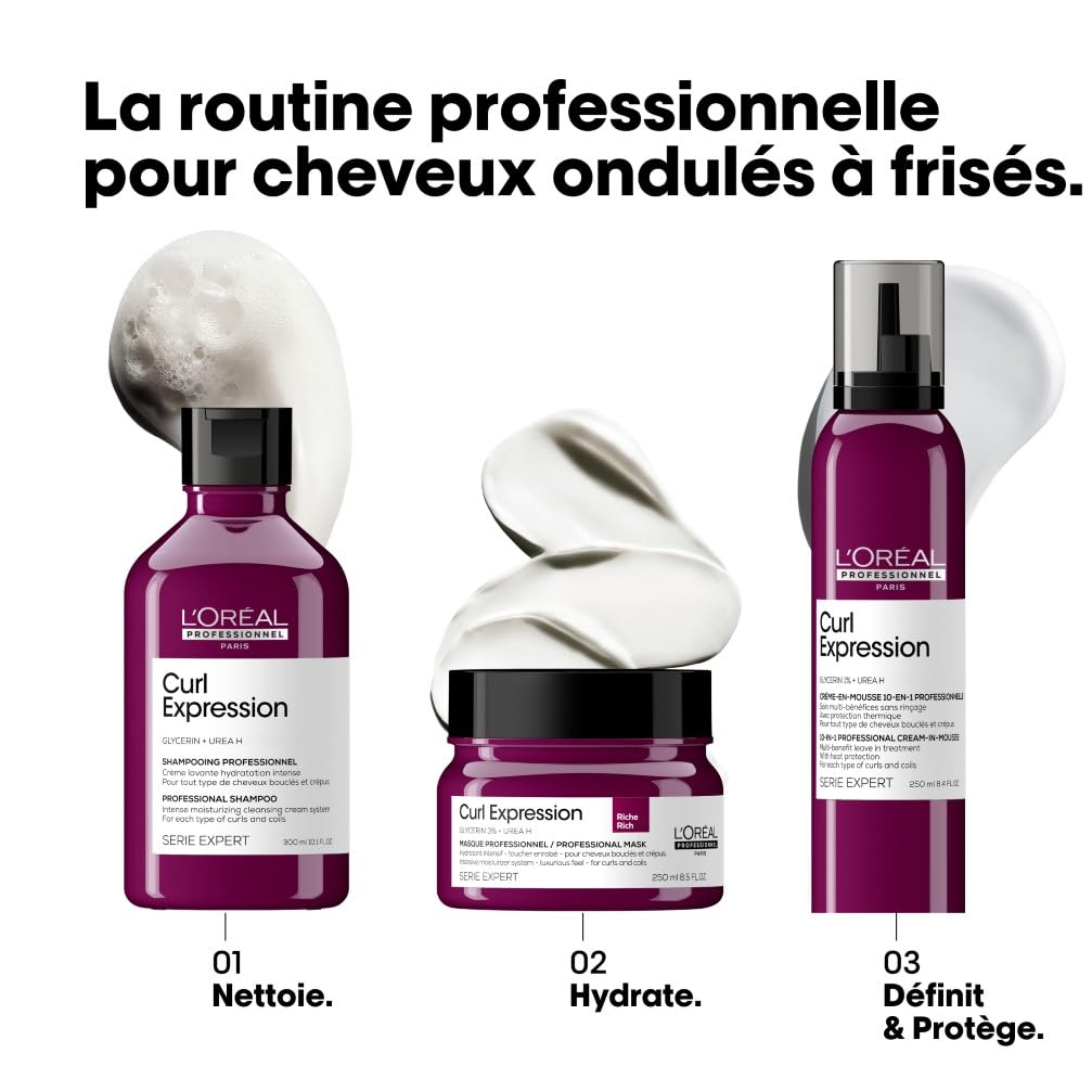 L'OREAL PROFESSIONNEL - Curl Expression - Tous Types de Cheveux Bouclés - Hydrate, Définit & Protège - Boucles 11 Fois Mieux Définies