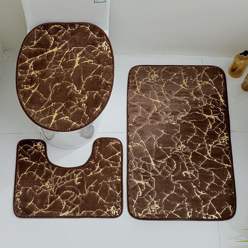 Tapis de toilette absorbant l'eau séchage rapide motif doré S21