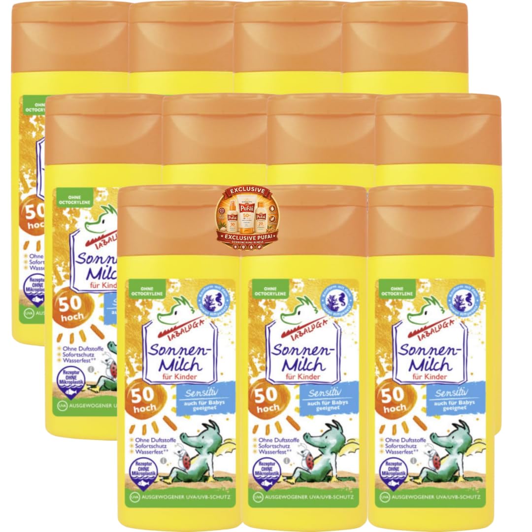 Tabaluga Sonnenmilch Kids Sonnencreme Sonnenschutzmittel Sun UV Dry Protect Sport Sonnencreme LSF50 50 Mililiter x 11 ER