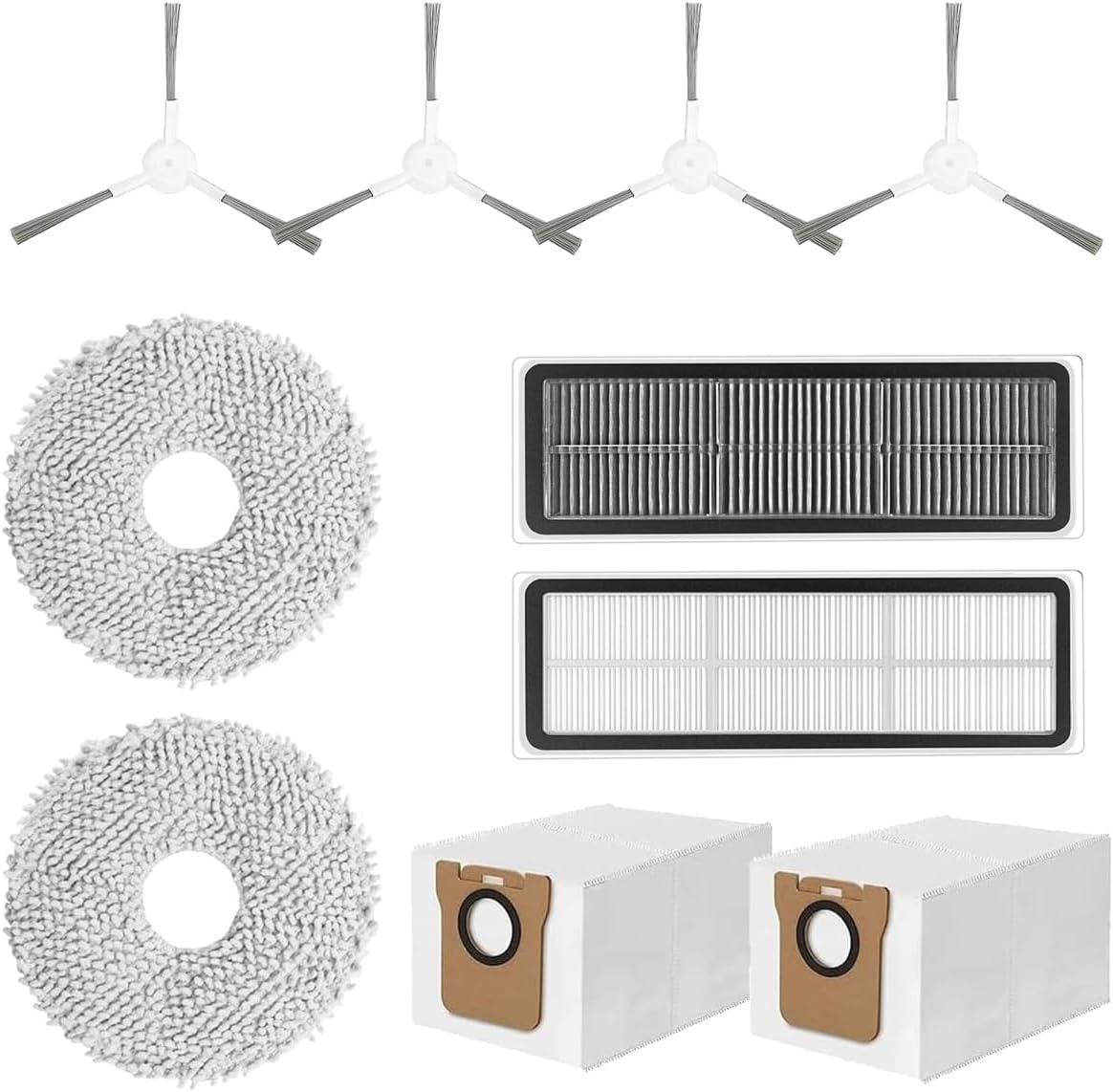 HASTHIP® Drea*me Vacuum Cleaner Accessories for Drea*me L10s Ultra/L10 Ultra Robot Vacuum Cleaners Replacement Accessories with 4 Side Brushes, Activated Carbon Filtration Net, Mops, Dust Bags