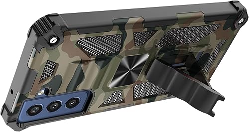 Miniatura 4 de Funda para Samsung Galaxy S21 (no compatible con S21 Plus), funda de camuflaje militar con protección de grado militar, probada en caídas y función