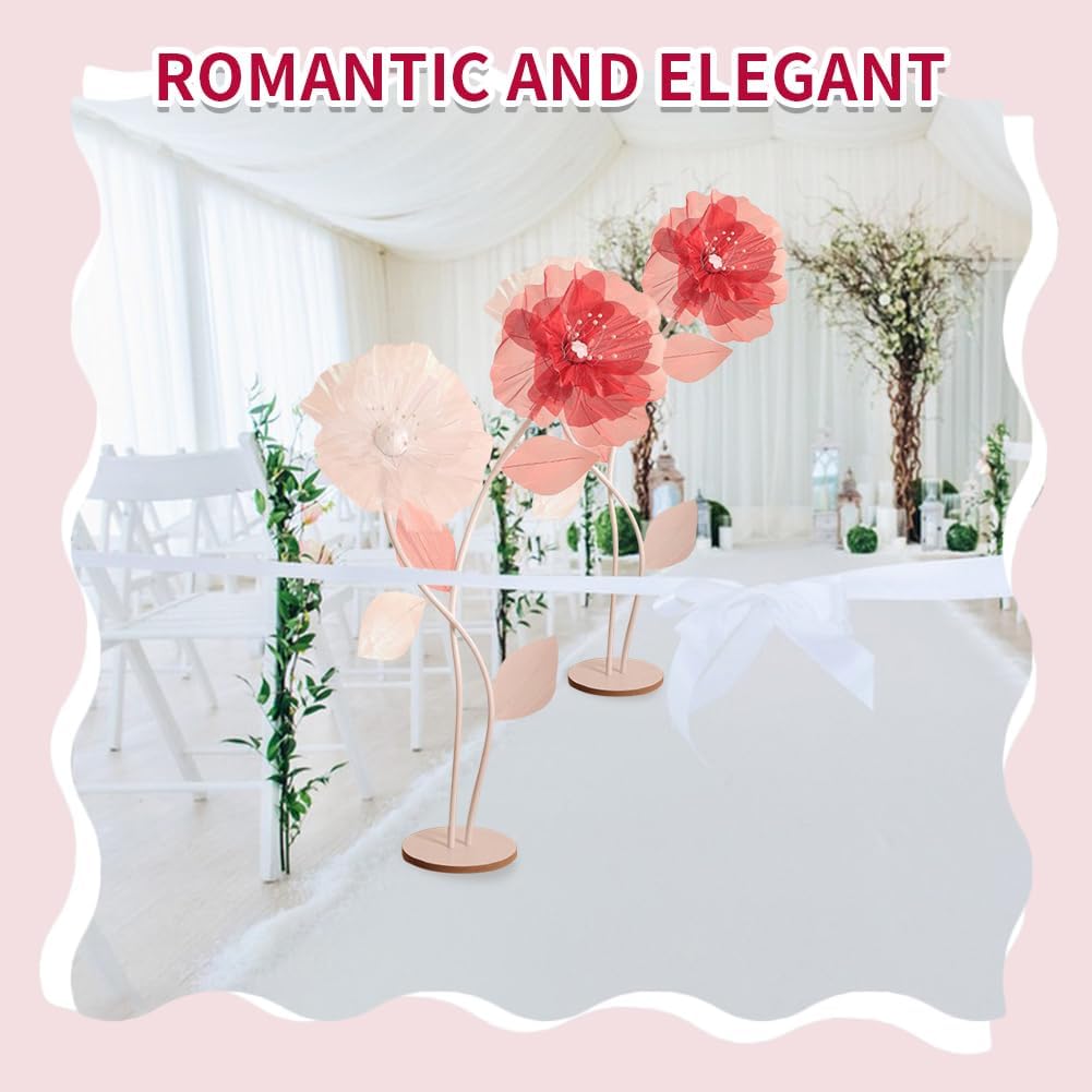 Wedding Giant Flowers Huge Artificial Silk Flower Decor with Standing Base for Outdoor Wedding Ceremony Church Backdrop Decoration