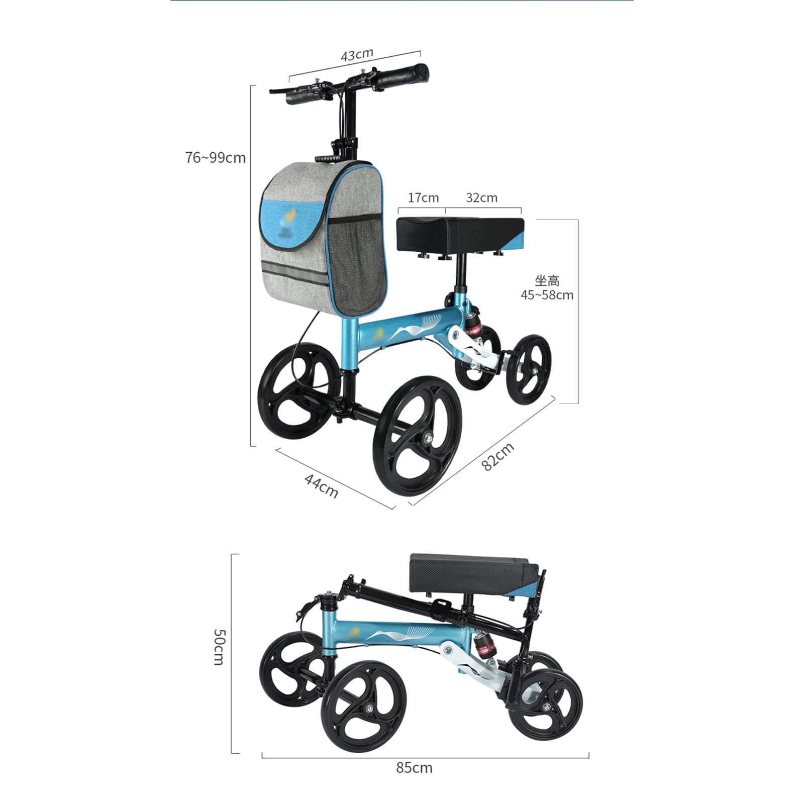 Ausili per la deambulazione per piedi rotti Ausili per la deambulazione Stampella con una gamba sola Walker Infortunio alla gamba della caviglia Walker Ausili per la mobilità per disabili Interni