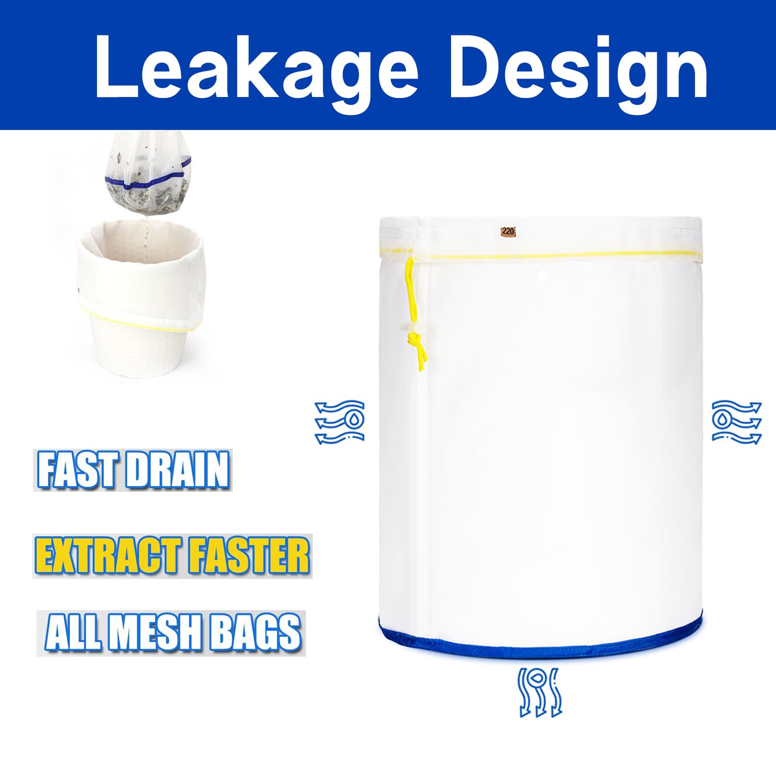 Bubble Hash Bag 5 Gallonen - Professionelles Siebset Für Kräuterextraktion