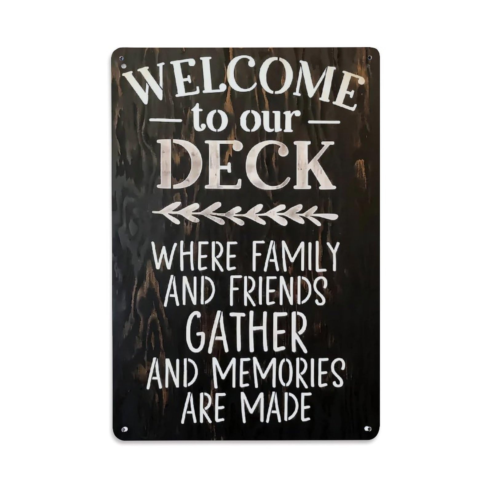 Jdfenggu Vintage Welcome To Our Deck Retro Metal Tin Sign, Metal Poster For Bar, Home, Man Cave, Kitchen, Laundry Room Art Decor 8X12 Inch