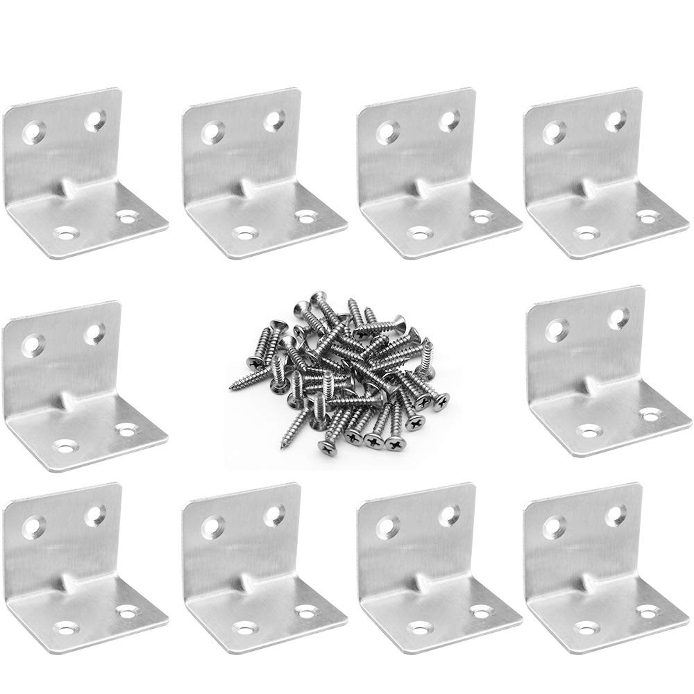 Staffe Angolari In Acciaio Inox - 30 Pezzi Con Viti, Per Rinforzo Mobili E Progetti Fai-da-te - Foto 11