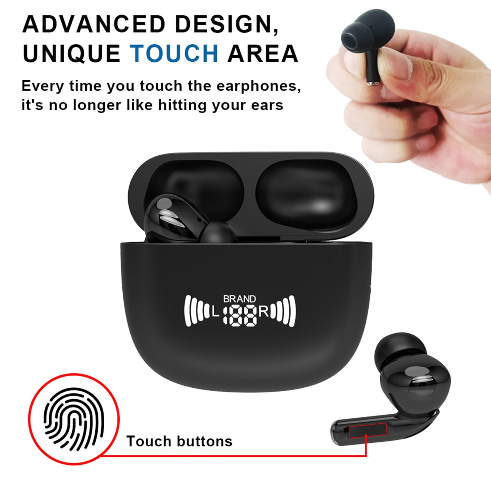 Docooler A8 Language Translator Earbuds Supports 100+ Languages Online Two-Way Translation Earbuds Compatible with iOS and Android BT 5.3 Headphones - Image 3