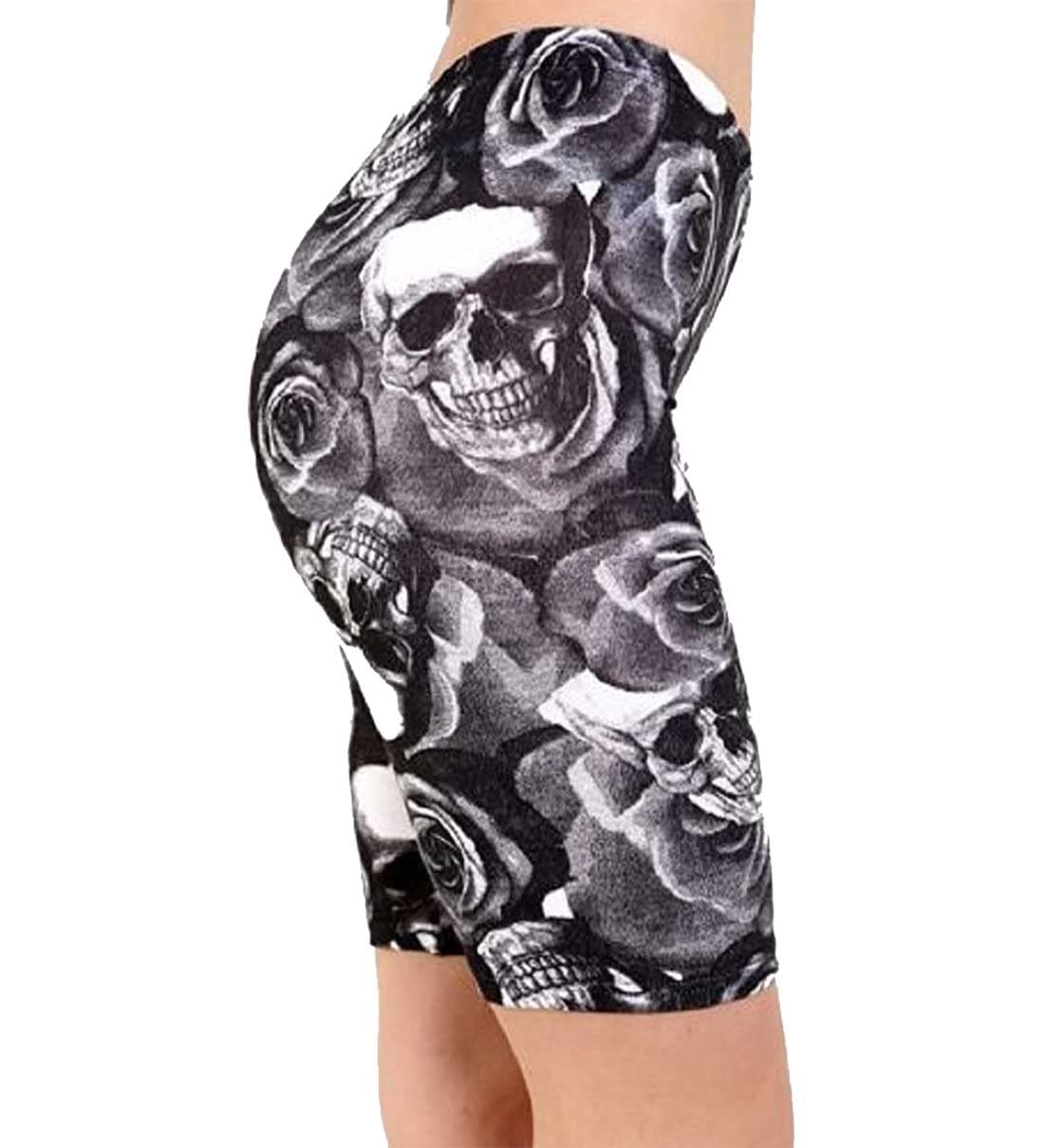 FAIRY BOUTIQUE Womens Plain Printed Gym Fitness Running Shorts Ladies Stretchy Dancing Cycling Shorts