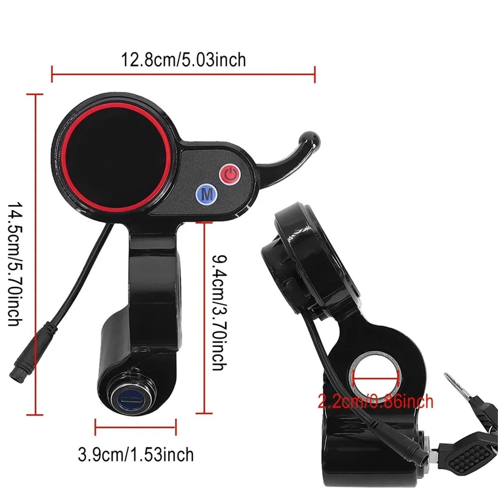 Écran LCD for Hi-tway H5 Kickscooter, Affichage à 6 Broches avec Accessoires d'instruments de Verrouillage, pièce de Tableau de Bord for Scooter électrique