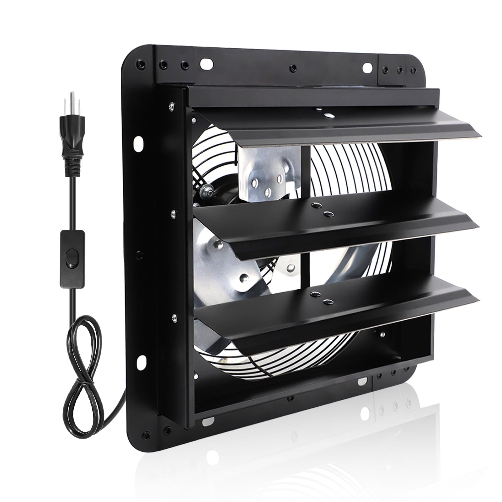 Aibabcue 14 Inch Shutter Exhaust Fan,Wall Mount Ventilator Fan with ON/OFF Switch,Attic Vent Fan for Greenhouse, Garage, Gable, Barn, Shed,Chicken