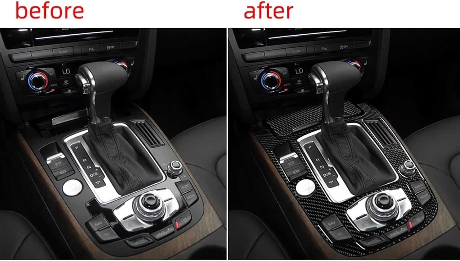 for Audis A4 A5 2013-2016 Q5 2013-2018 Interior Vehicle Accessories Carbon Fiber Car Gear Shift Box Panel Cover Trim