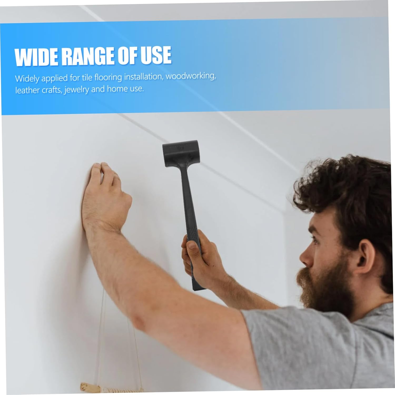 2pcs Rubber Hammers for Tile Installation Multi-purpose Mallets for Woodworking and Home Use Shock-absorbing Design for Flooring and Crafts