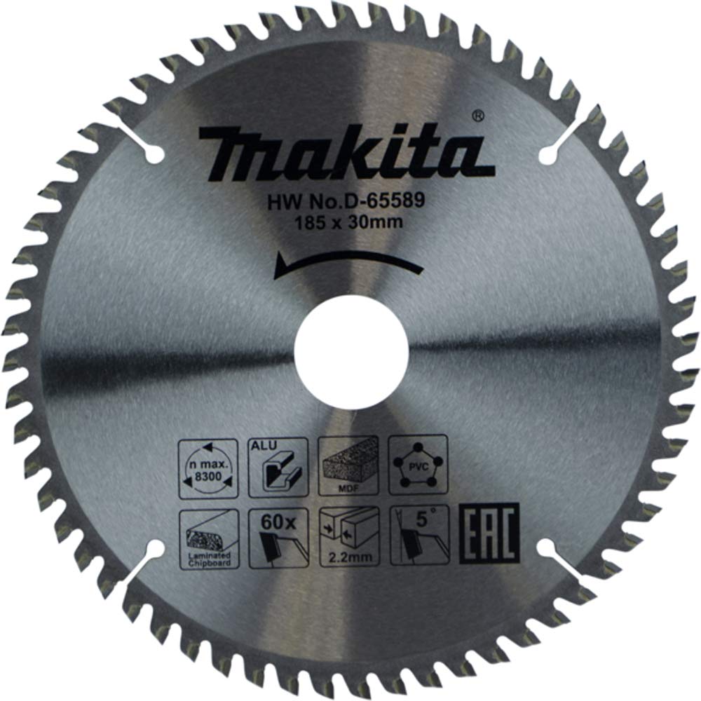 Makita D-65589 TCT Multi-Purpose Saw Blade 185mm x 60T