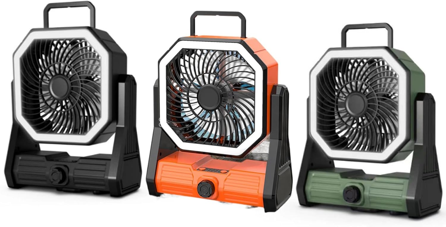 Hanging Camping Fan Rechargeable 20000mah Desk Fan With 4 Gear LED Light USB Fan Quiet For Office Travel Camping