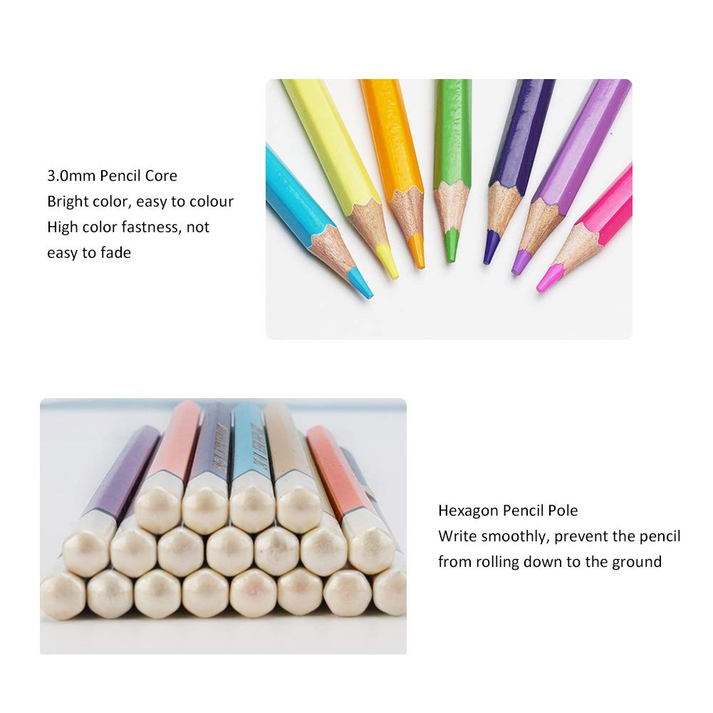 Crayons de Couleur, Kit de Dessin en Coquille de Séquoia, Crayons de Dessin avec 120 Pièces pour Croquis, Fournitures D'art Scolaires