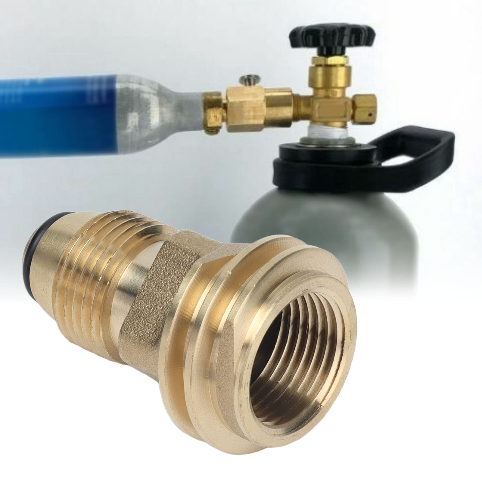 Gemer Gas Adapter, Simple Installation Good Sealing Performance Gas Conversion Connector Resistant Portable Brass for Camping