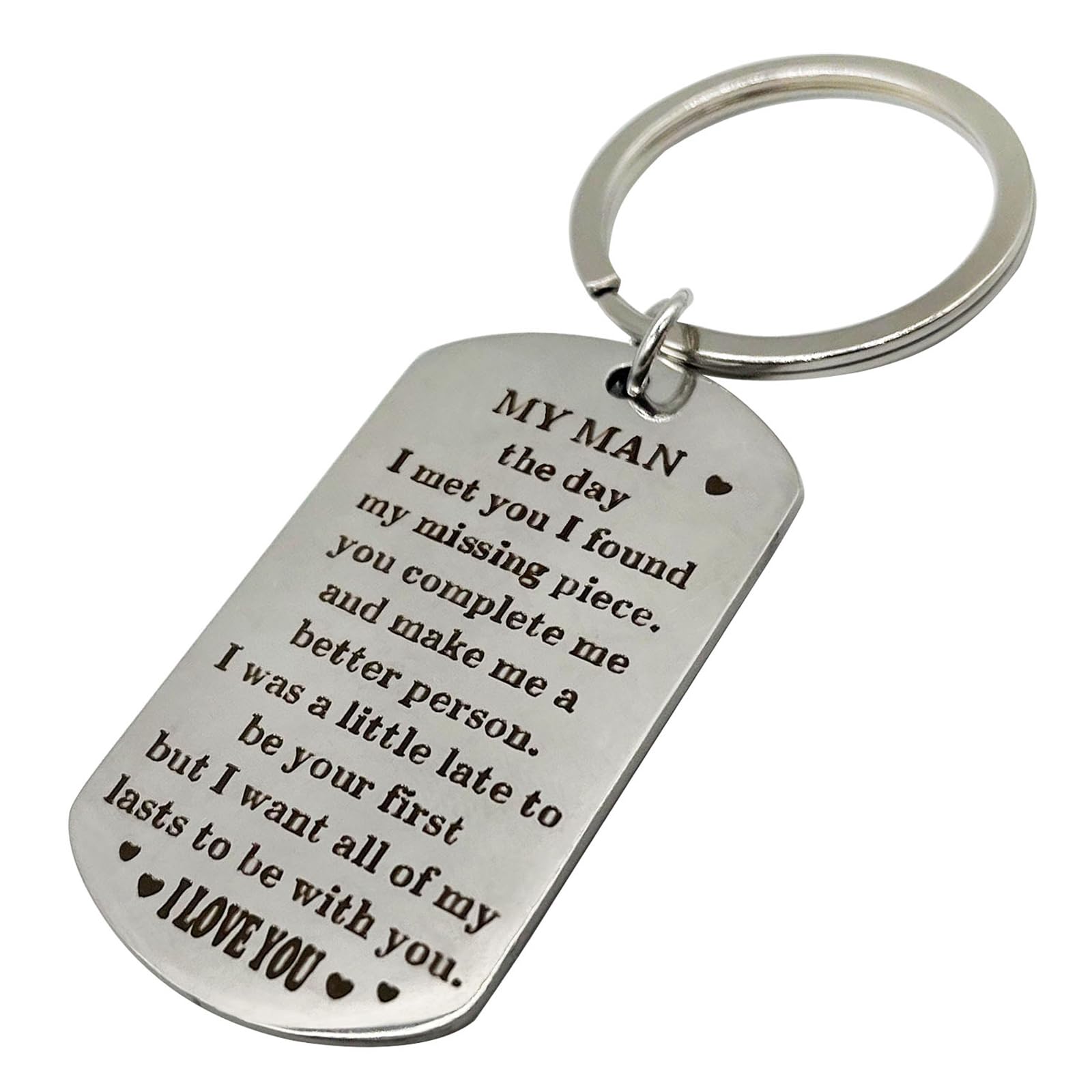 Kibon My Man Keyring, Valentines Keyring Gift for Man Christmas Birthday Gifts for Boyfriend Keychain Husband Anniversary