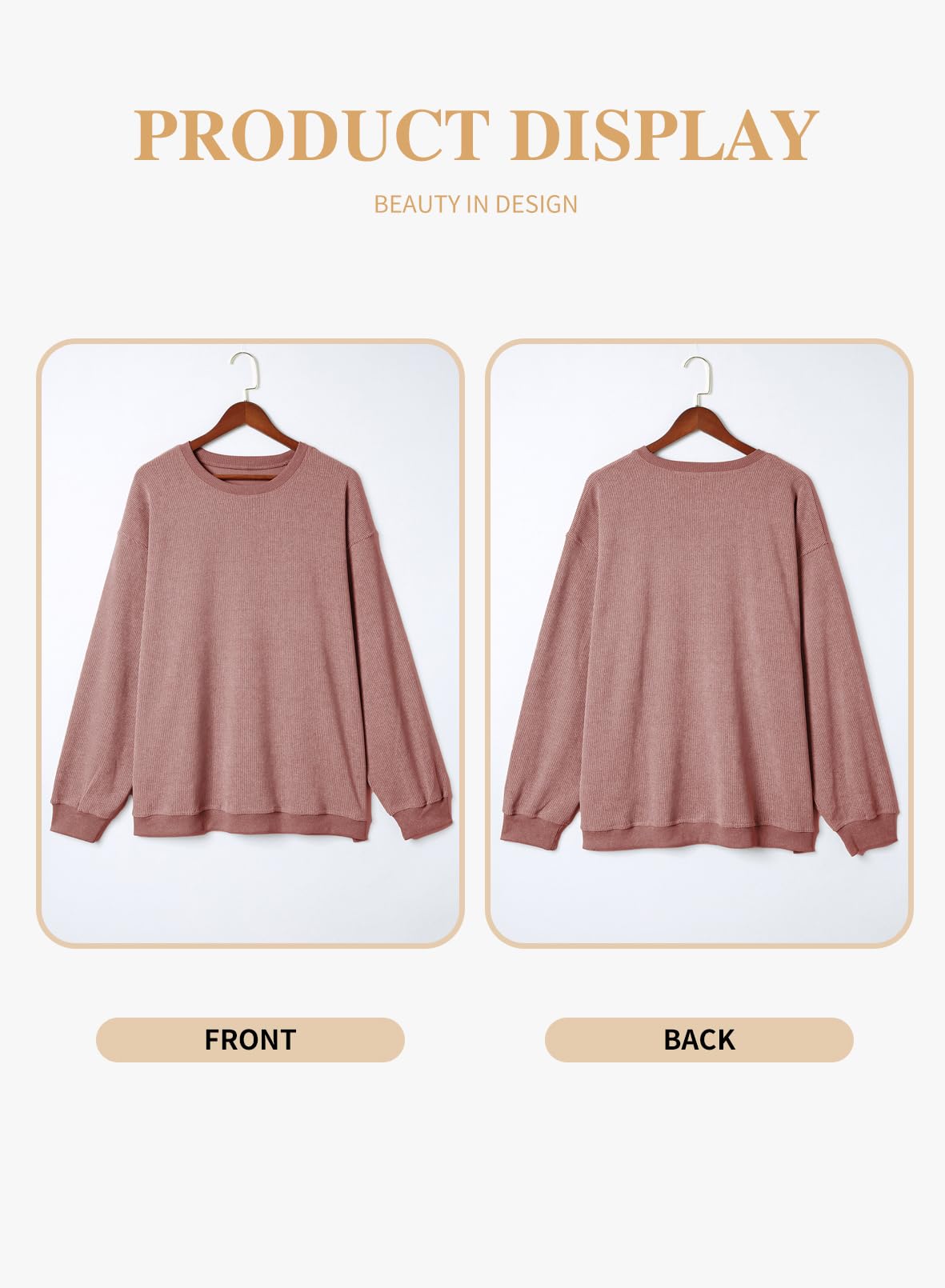 Eytino Women Plus Size Sweatshirts Long Sleeve Crew Neck Casual Oversized Soft Pullover Tops Shirts(1X-5X): 1X Pink