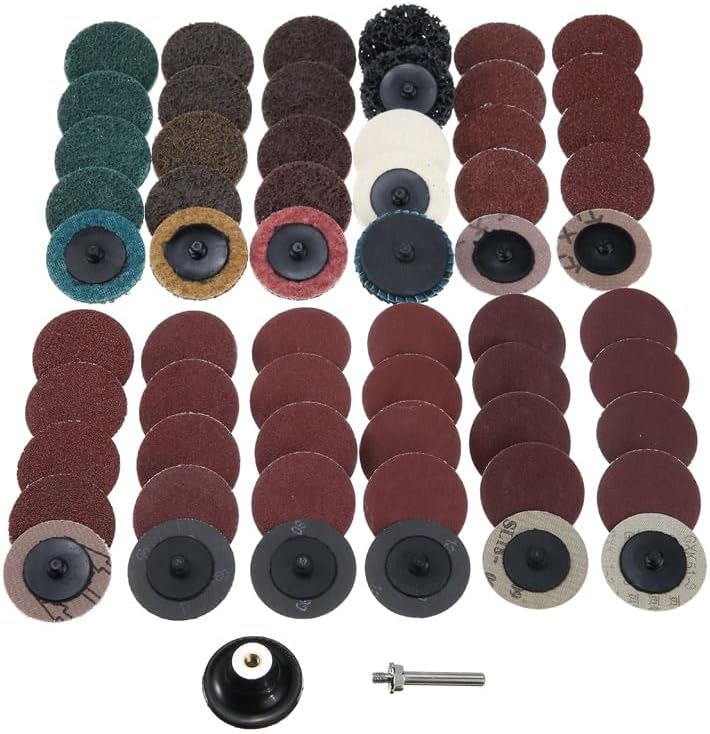 61pcs 2 Inch 50mm Sanding Discs R-Type Grinding Wheels Polishing Discs Rotary Tools