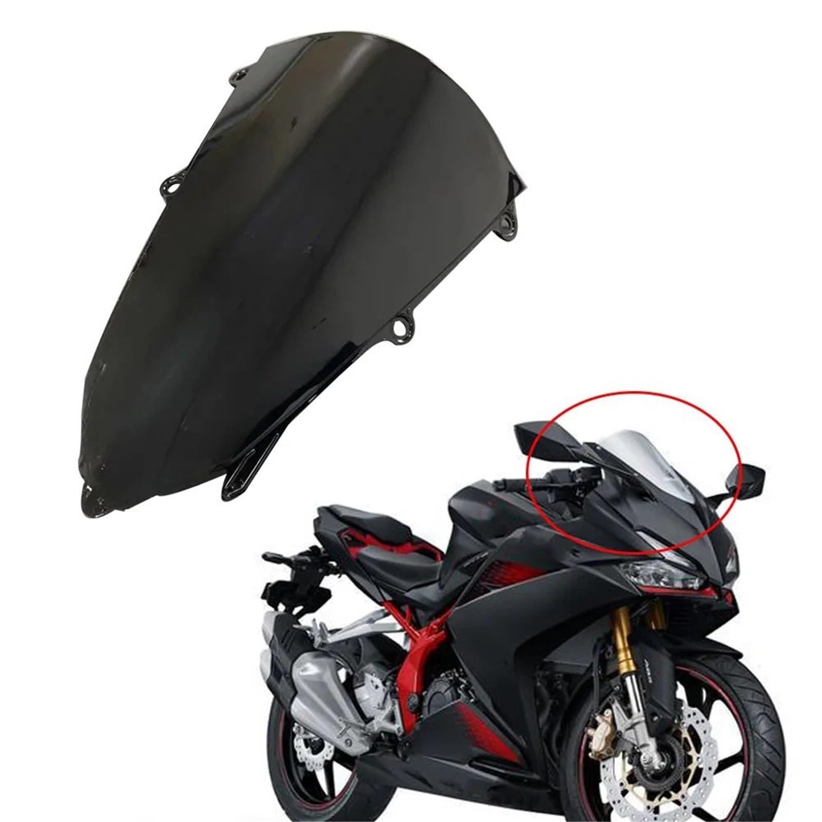 Przednia szyba motocyklowa Pasuje do CBR250RR 2021 2022 2023 2024 21-24 Szyba przednia motocykla Szyba przednia odpowiednia