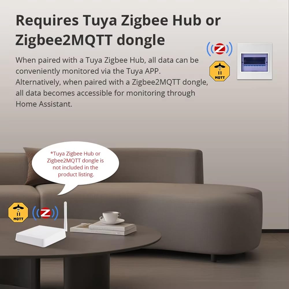 Zigbee Tuya inteligentny miernik energii 2-fazowy . 120 A monitorowanie w czasie rzeczywistym z 2 zaciskami