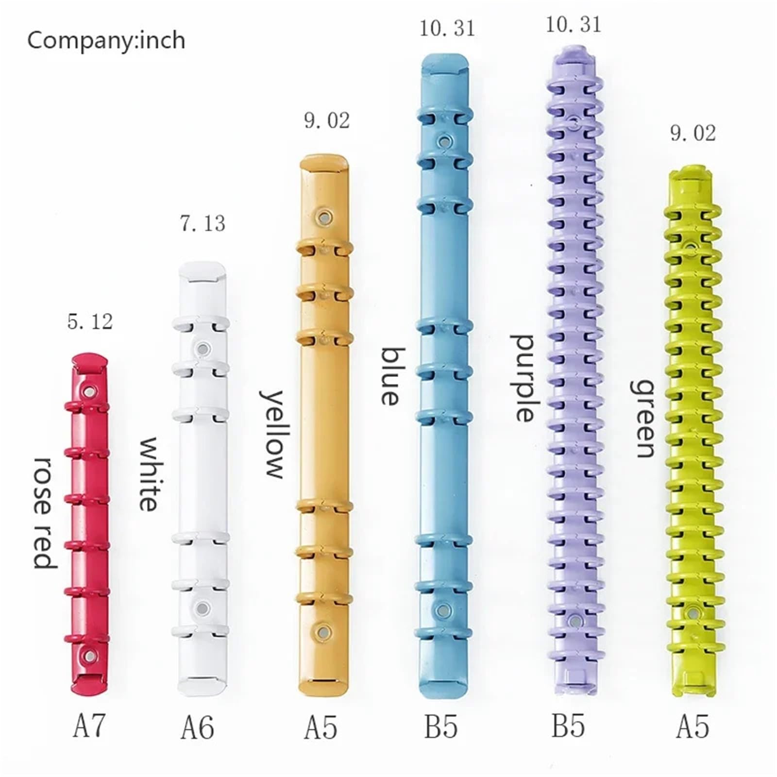 Mechanizm segregatorowy 6 sztuk A4 A7 B5 Artykuły biurowe Klipsy o średnicy 2 cm(A7 2rings Purple)