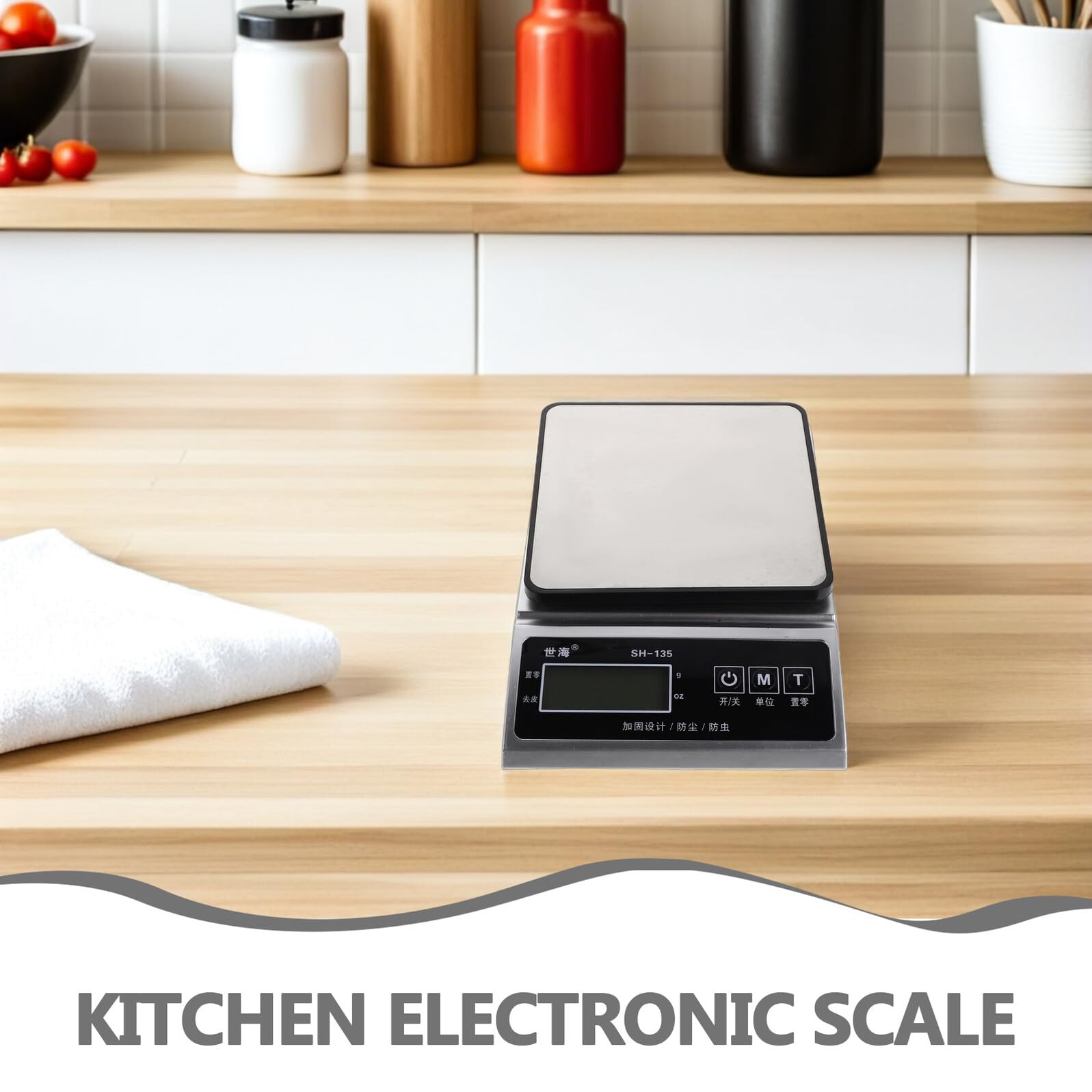 SHINEOFI Báscula de Cocina Digital de Alta Precisión 3 Kg Superficie de Acero Inoxidable Mini Báscula Electrónica Portátil para Hornear y Pesar Alimentos sin Batería Modelo 400A