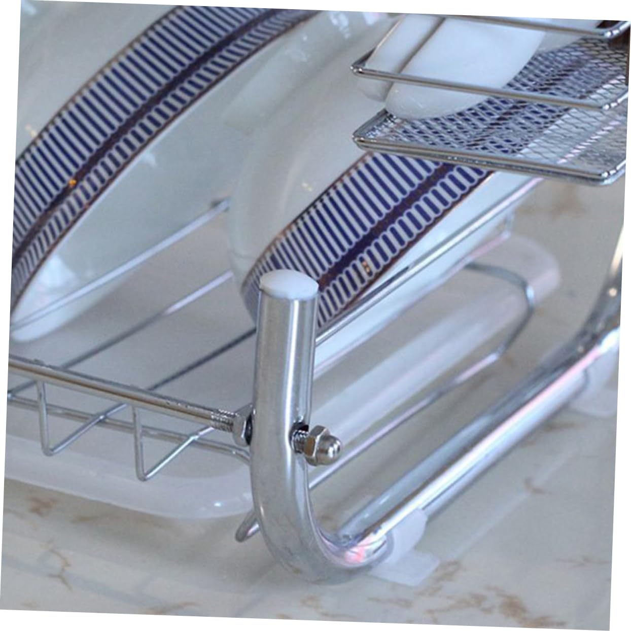 Alipis Escurridor Platos Rejilla Para Secar Diseño Compacto Bandeja Plástico Acero Inoxidable