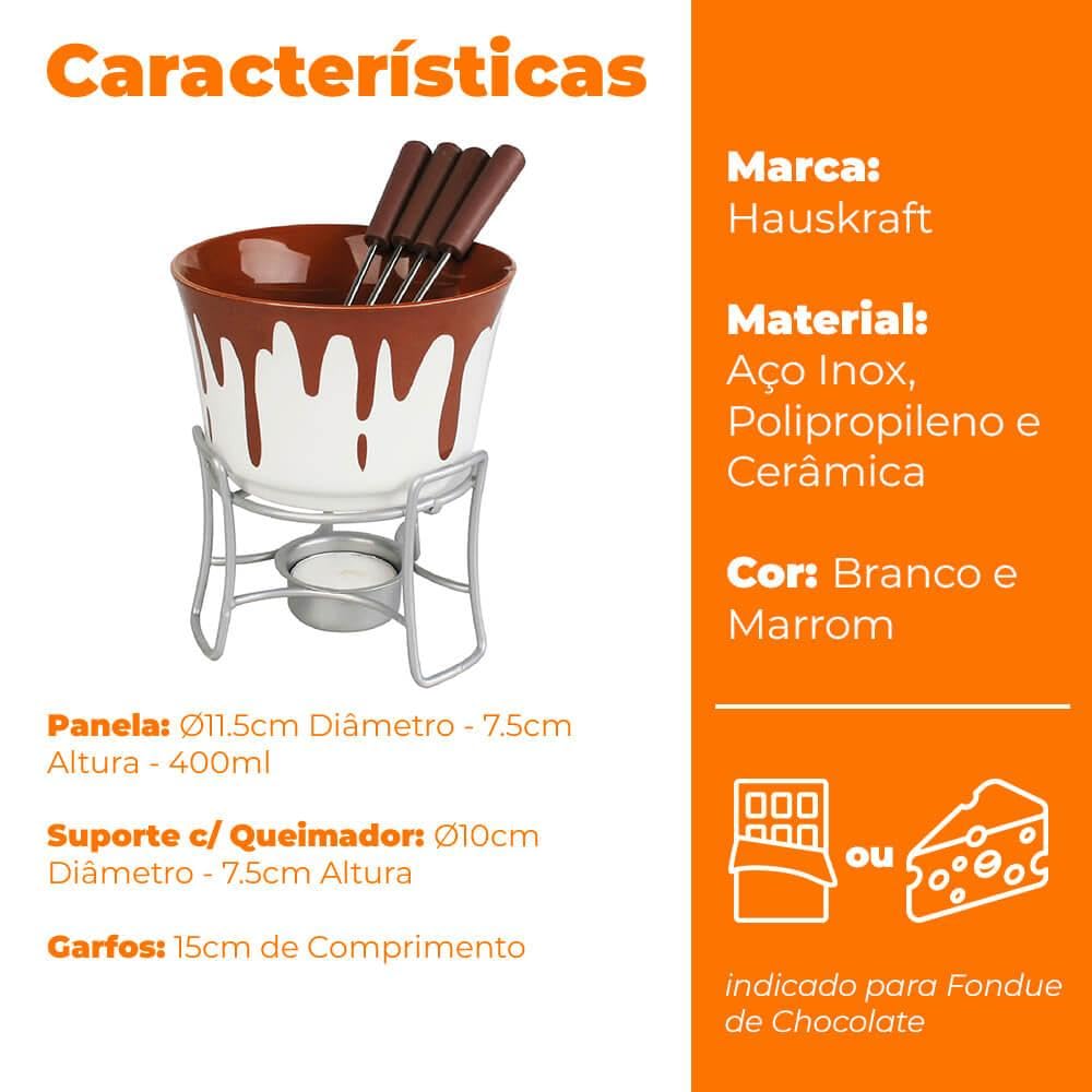 Hauskraft Conjunto Fondue Bruxelas 6 peças, Modelo: CJFN046
