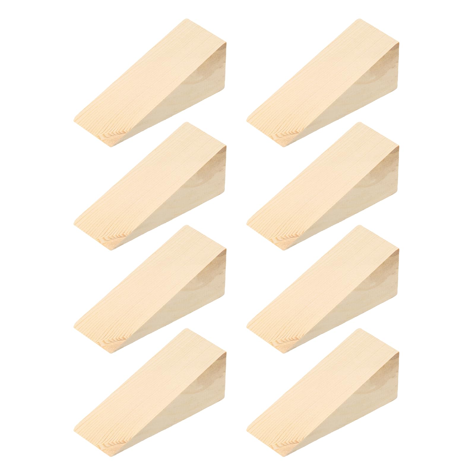 sourcing map 8Pcs Wooden Door Stopper, 100 x 40 x 40mm Non-Slip Solid Wood Door Wedges Triangle Wooden Doorstop Blocks for Chair Caning Home Office Floor โ image 1