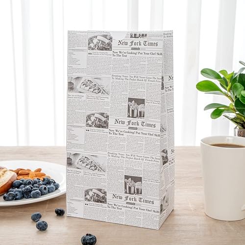 Vista 231 de Restaurantware Bag Tek - Bolsas de almuerzo desechables de 2 libras, 100 bolsas resistentes para llevar, parte inferior plana, ideal para Blanco