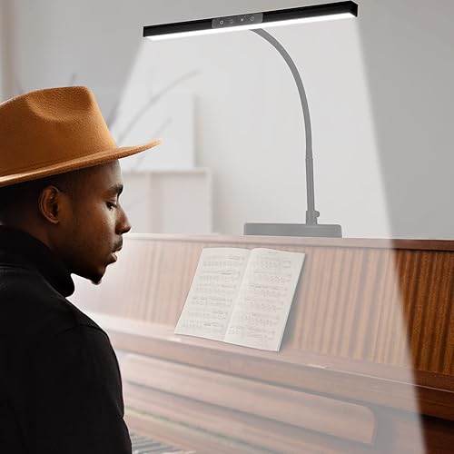 Miniatura 6 de Luz de Piano para Pianos de ColaVerticales y Digitales, Lámpara de Piano con 3 Modos de Color para Pianos de Pie, Altura y Dirección Ajustables,