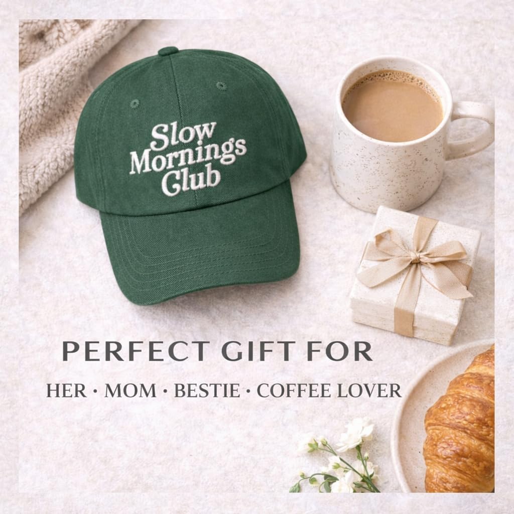 Slow Mornings Club Embroidered Baseball Hat - Image 5