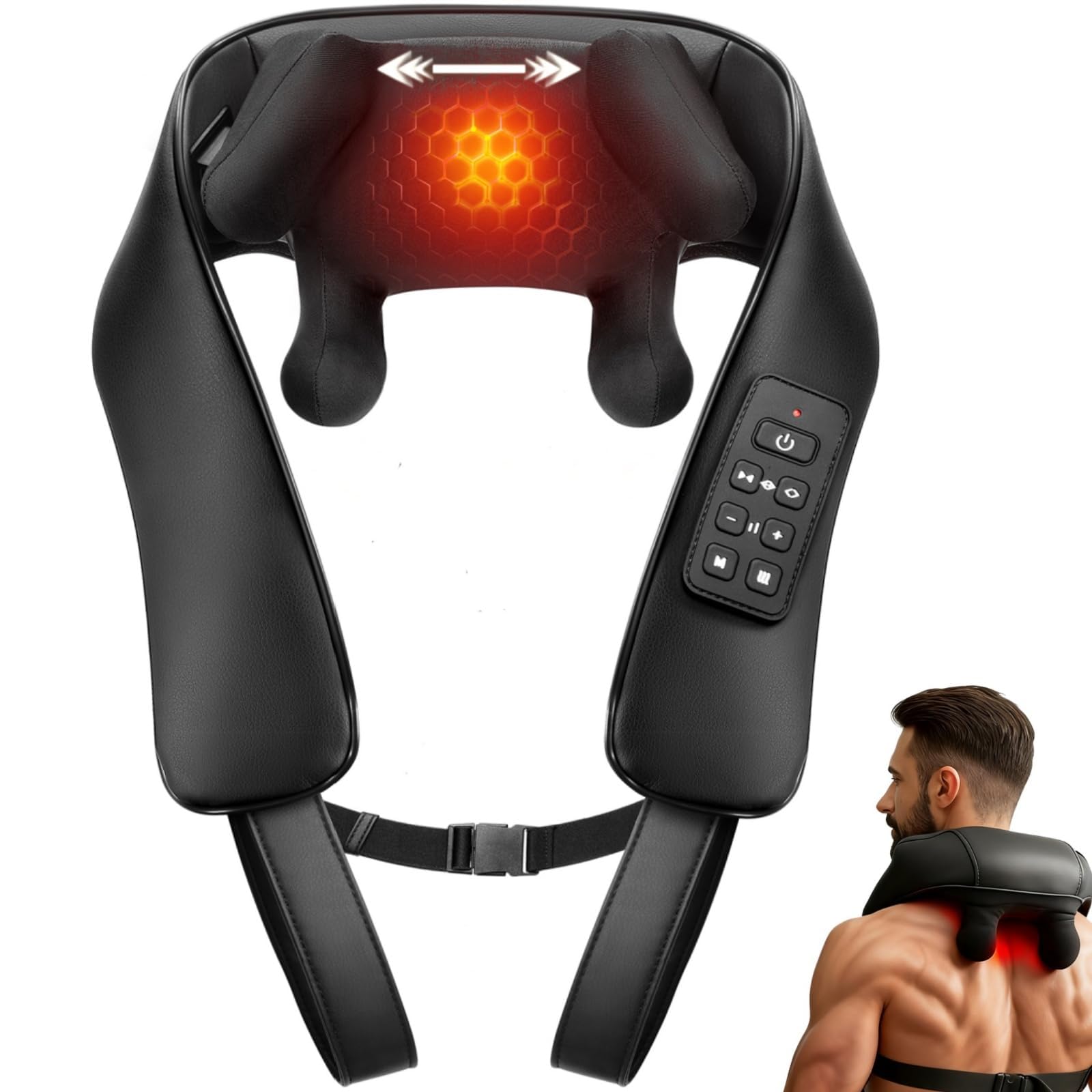 Kabelloses Nackenmassagegerät mit wärme, 4D Shiatsu Massagegerät Nacken