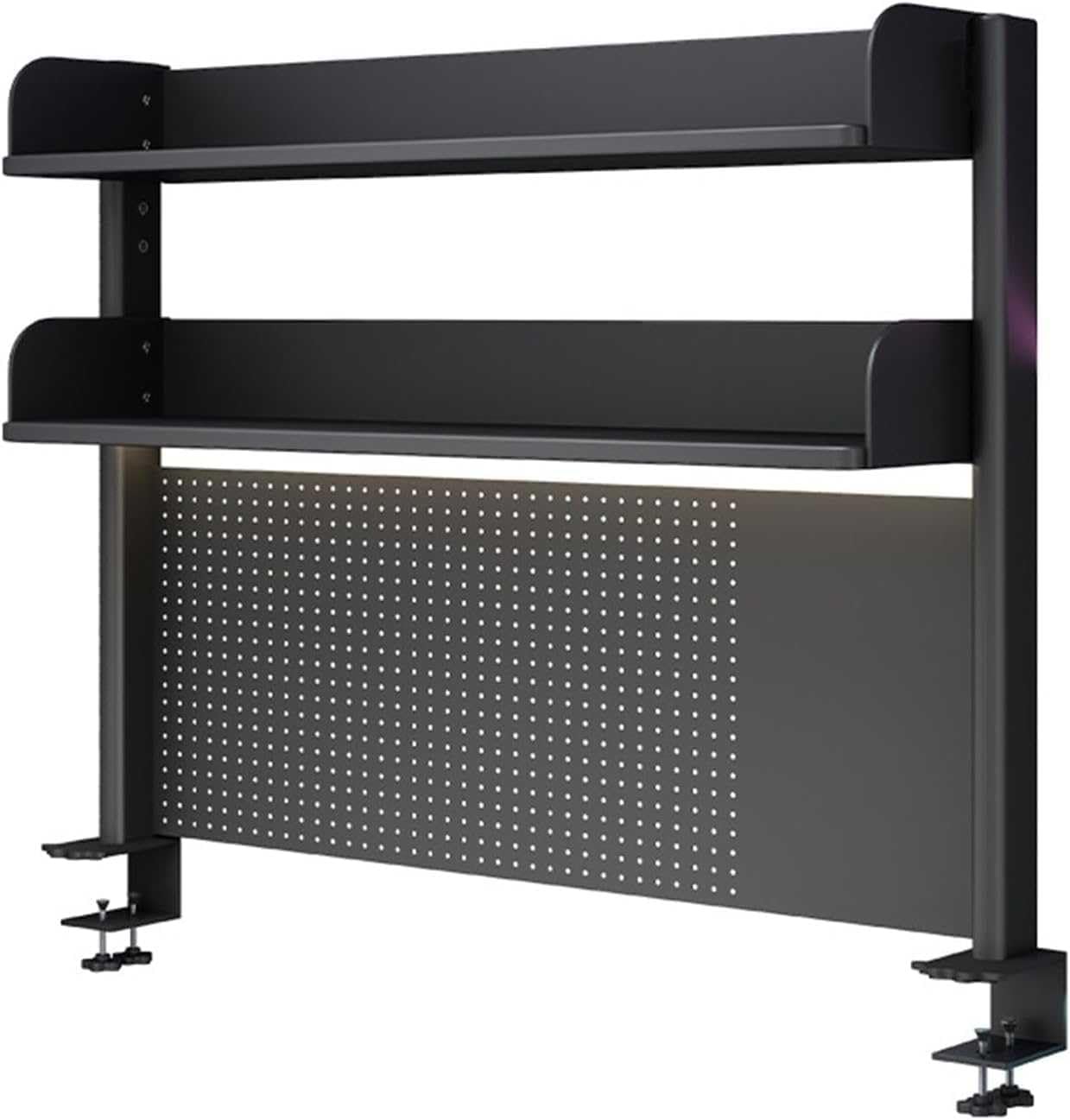 XFQZJG Desk Organizer Shelf Clamp On Extension Pegboard Workstation with Privacy Panel D Shelves,Clamp On Desk Organizer Shelf for Office and Gaming Desks