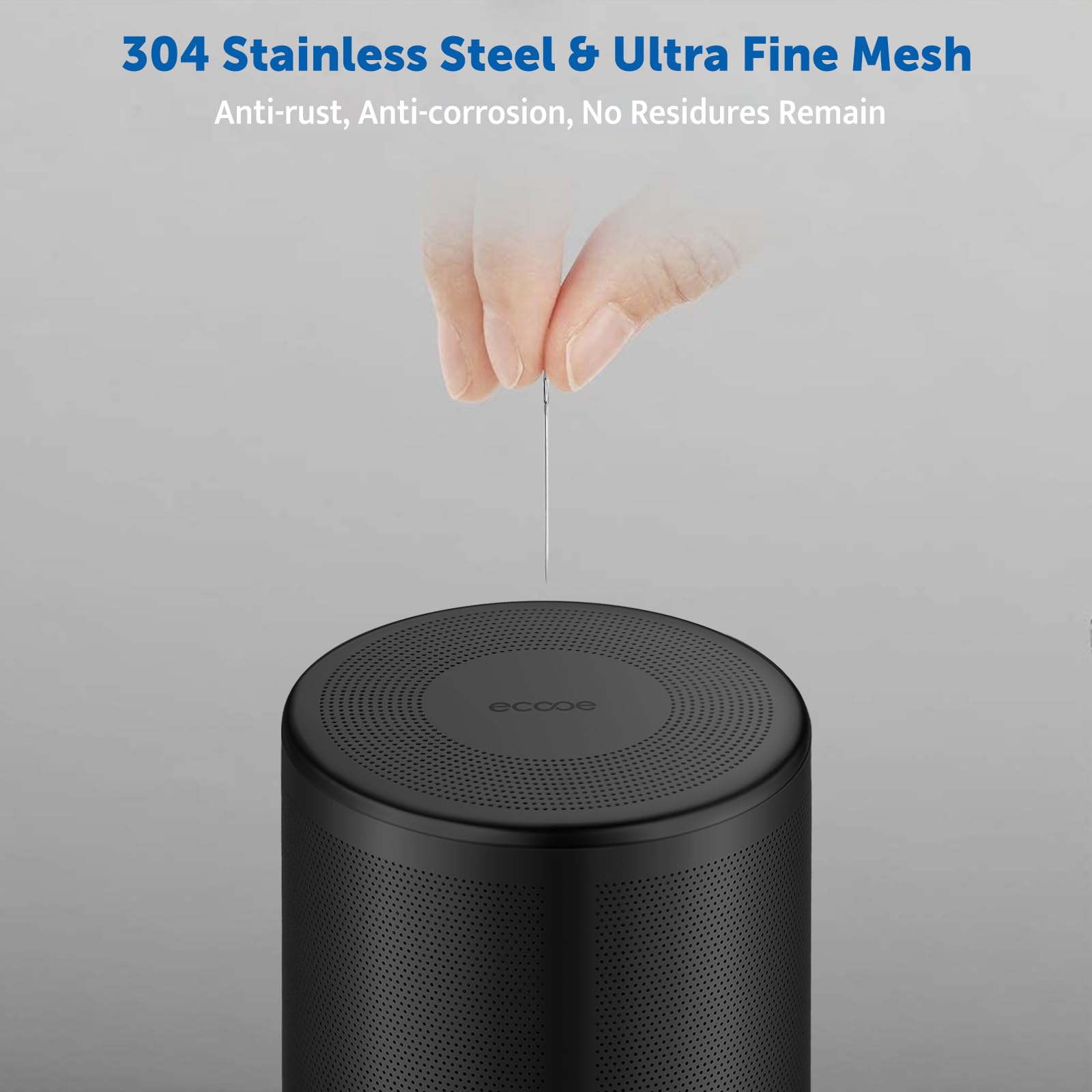ecooe Teiera in vetro borosilicato nero da 1500 ml con filtro rimovibile in acciaio inox 18/8, resistente al calore, per tè nero, tè verde, tè alla frutta, tè profumato