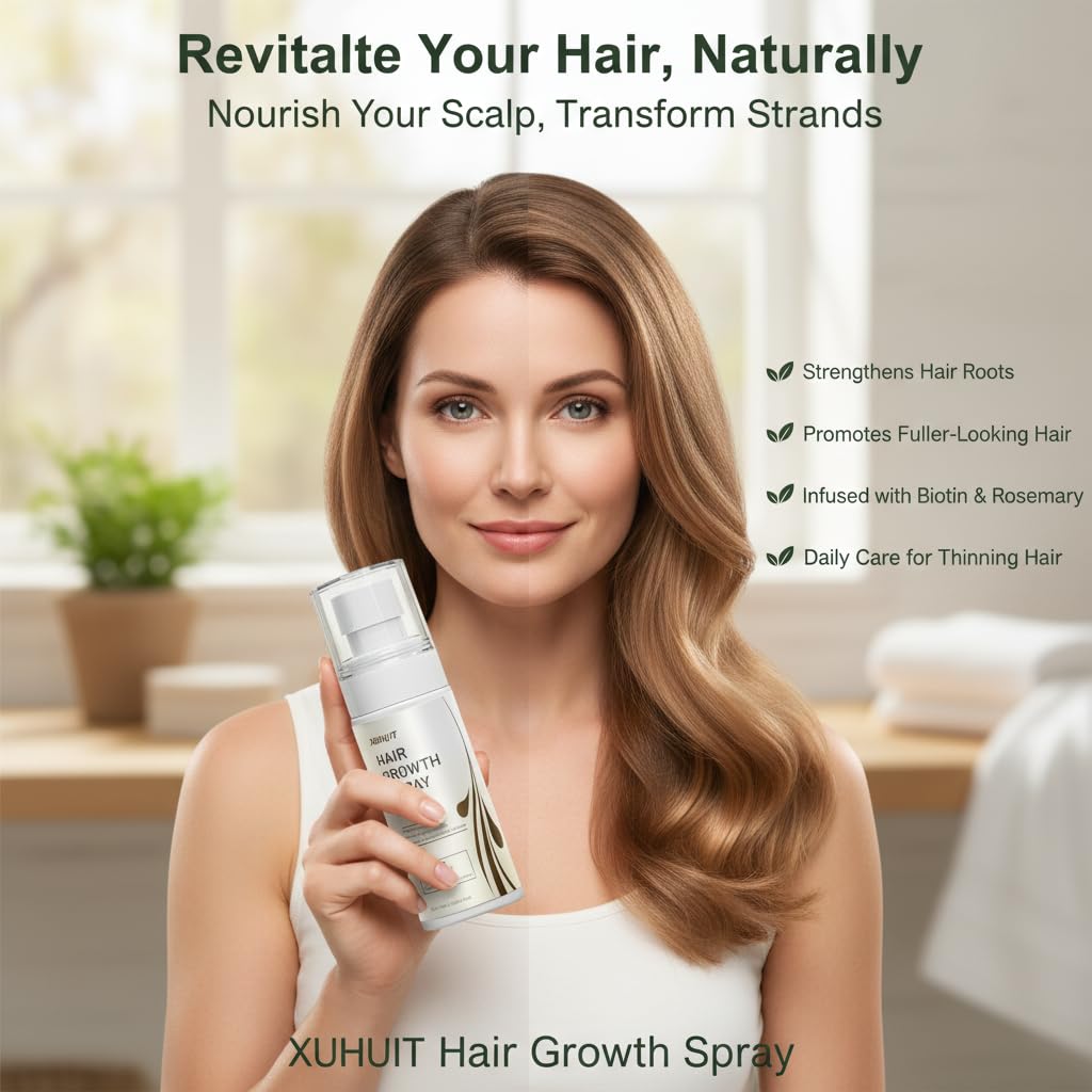 Natural Hair Regrowth Serum for thinning hair & Reduction Loss Hair,Nourish the Scalp,with Rosemary & Biotin,for Women & Men,60ml (1) - Image 4