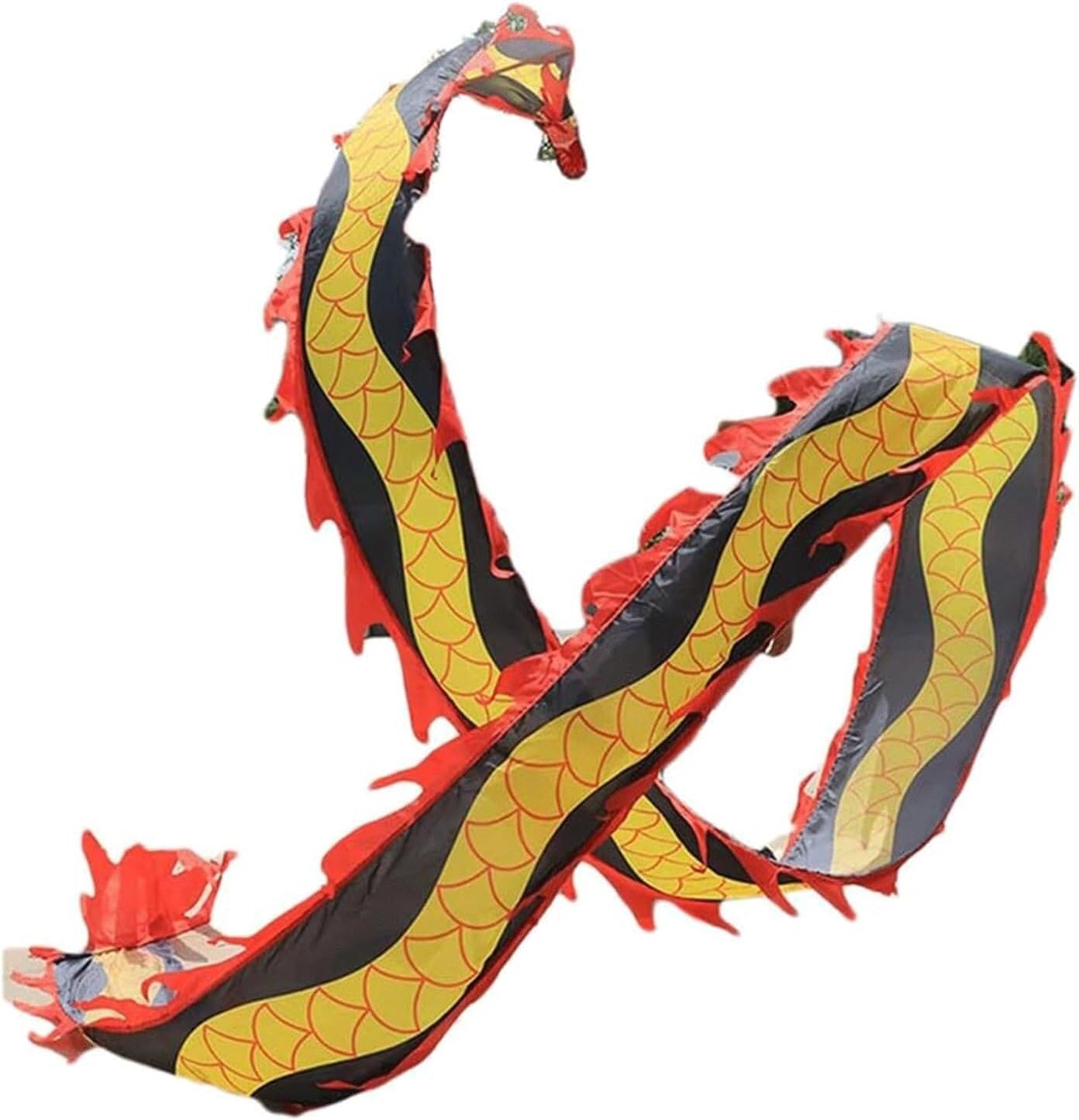 Drago Cinese per Feste Danza del Drago 3D Nastro Colorato di Tessuto Stoffa Filanti Rotanti Fluidi Seta Leone Cinese Feste Cinesi in Italia(6m/19.7ft)