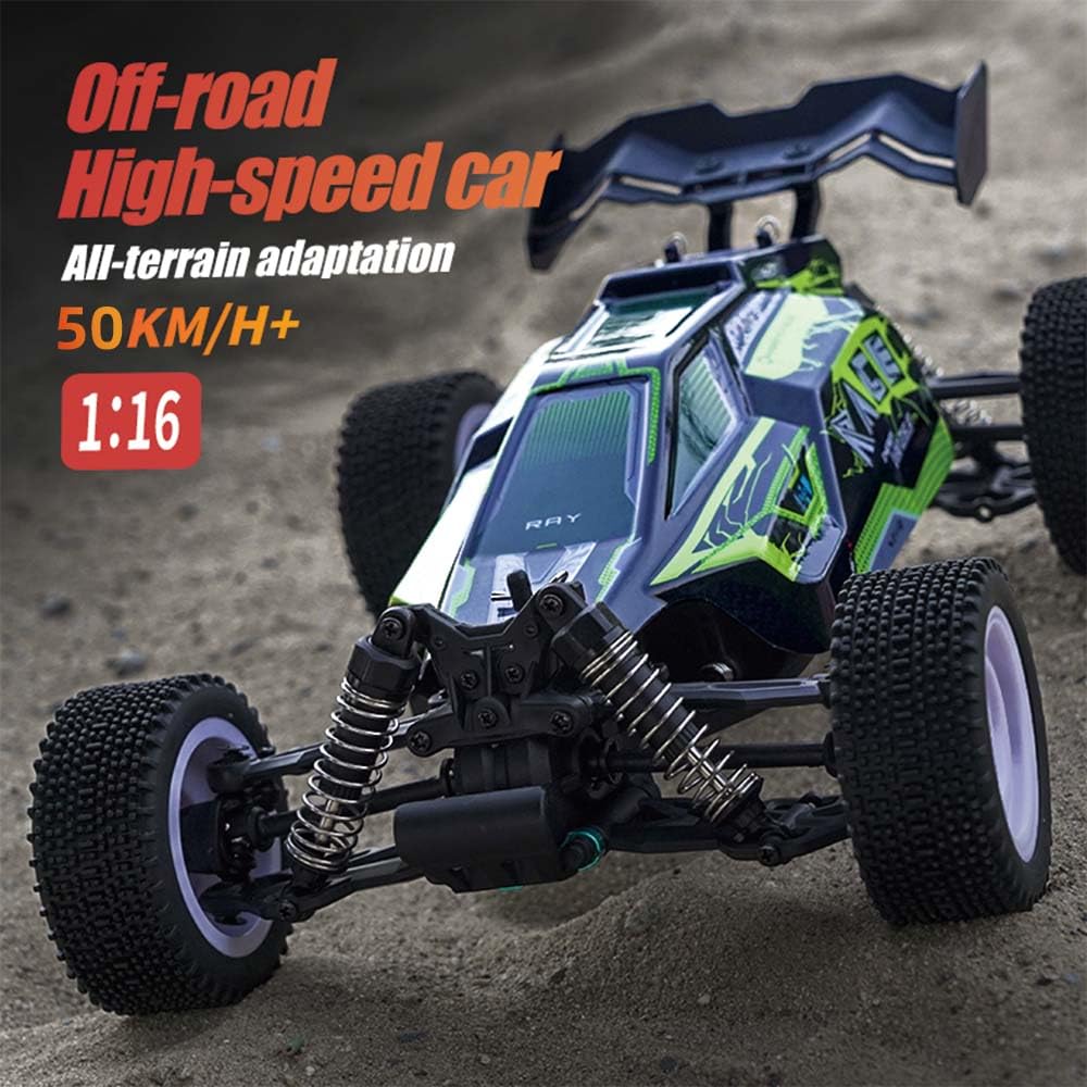 Zdalnie sterowany samochód wyścigowy dla dorosłych, 50 km/h RC Drift, 1/16 Offroad, samochód wyścigowy, 4WD All Terrain Race Buggy, 3 baterie (żółty)