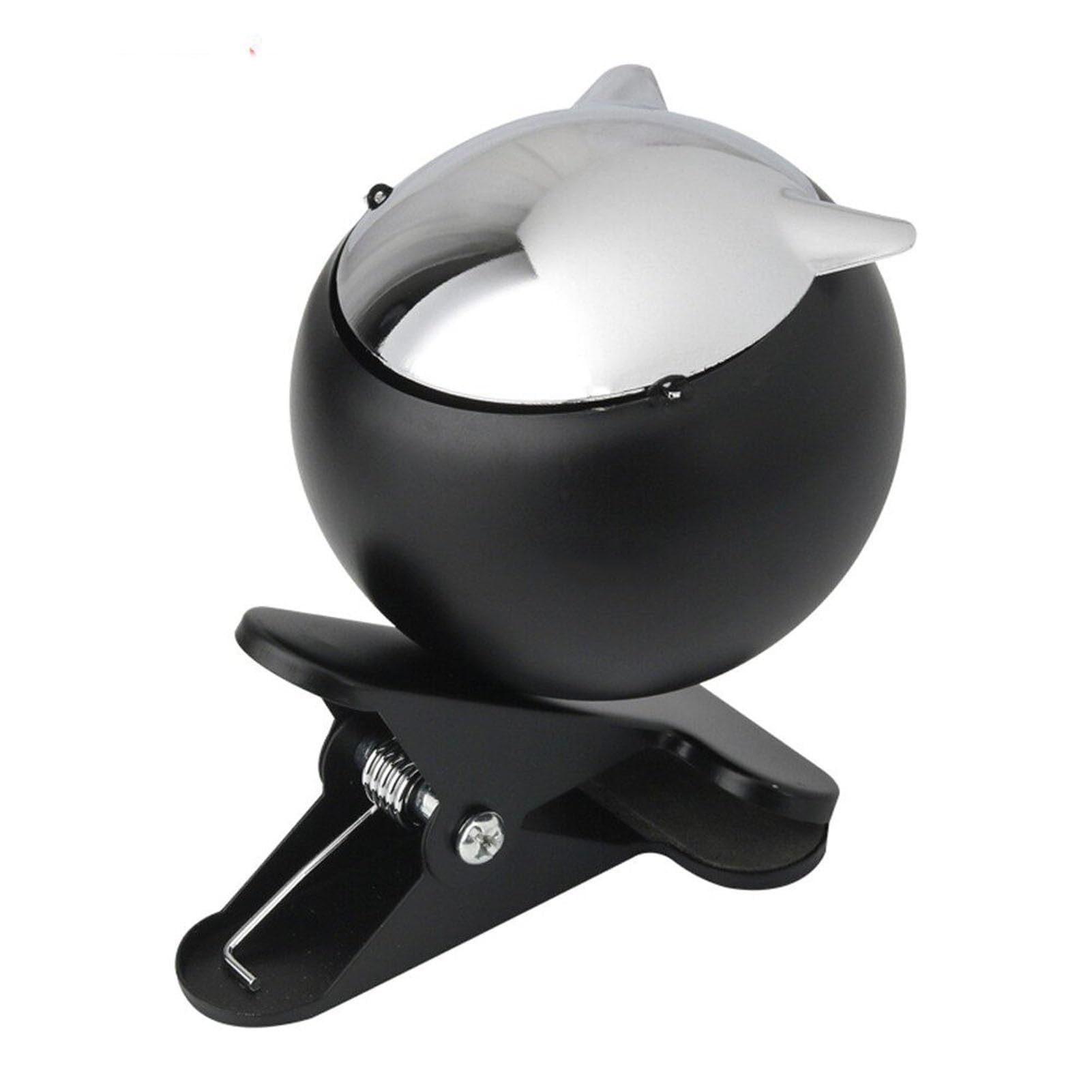 Ashtray With Clip，Stylish And Creative Ash Collector With Lid For Bars，Retro Metal Personalized For Desks And Offices(Black)