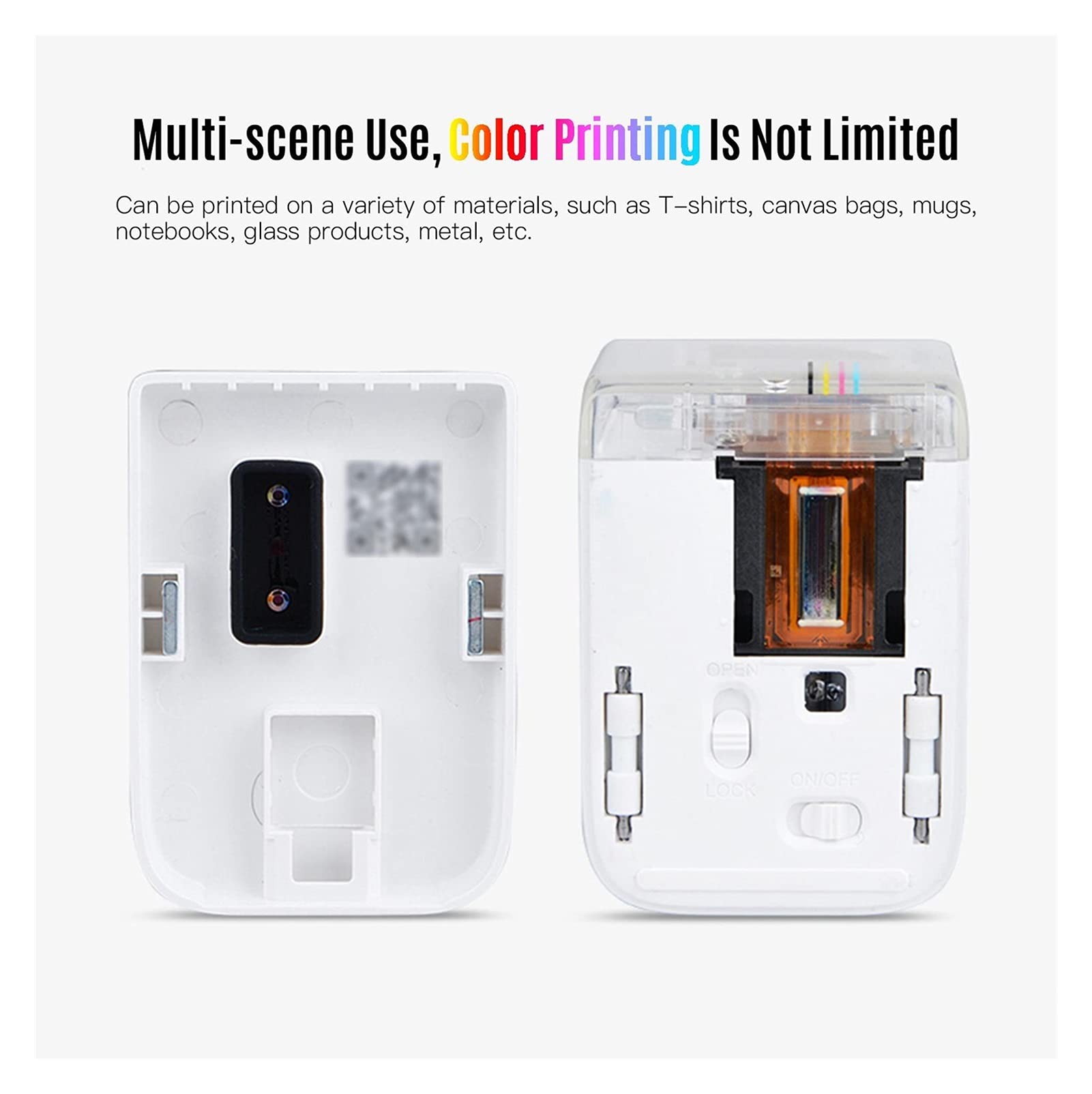 Drukarka RęCzna, MINI HANDHELD Pełna kolorowa drukarka Przenośna drukarka kolorowa WIFI Mobile Drukarka Ręczna Drukarka i wymiana atramentu Drukuj W Dowolnym Miejscu(Curing agent)