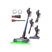 VersLife Z8 Aspirapolvere Senza Fili 40KPa, Scopa Elettrica Leggera con Filtro HEPA, Luce LED Verde, Autonomia 45 Min, Design Autoportante, per Pavimenti Duri, Tappeti e Peli di Animali